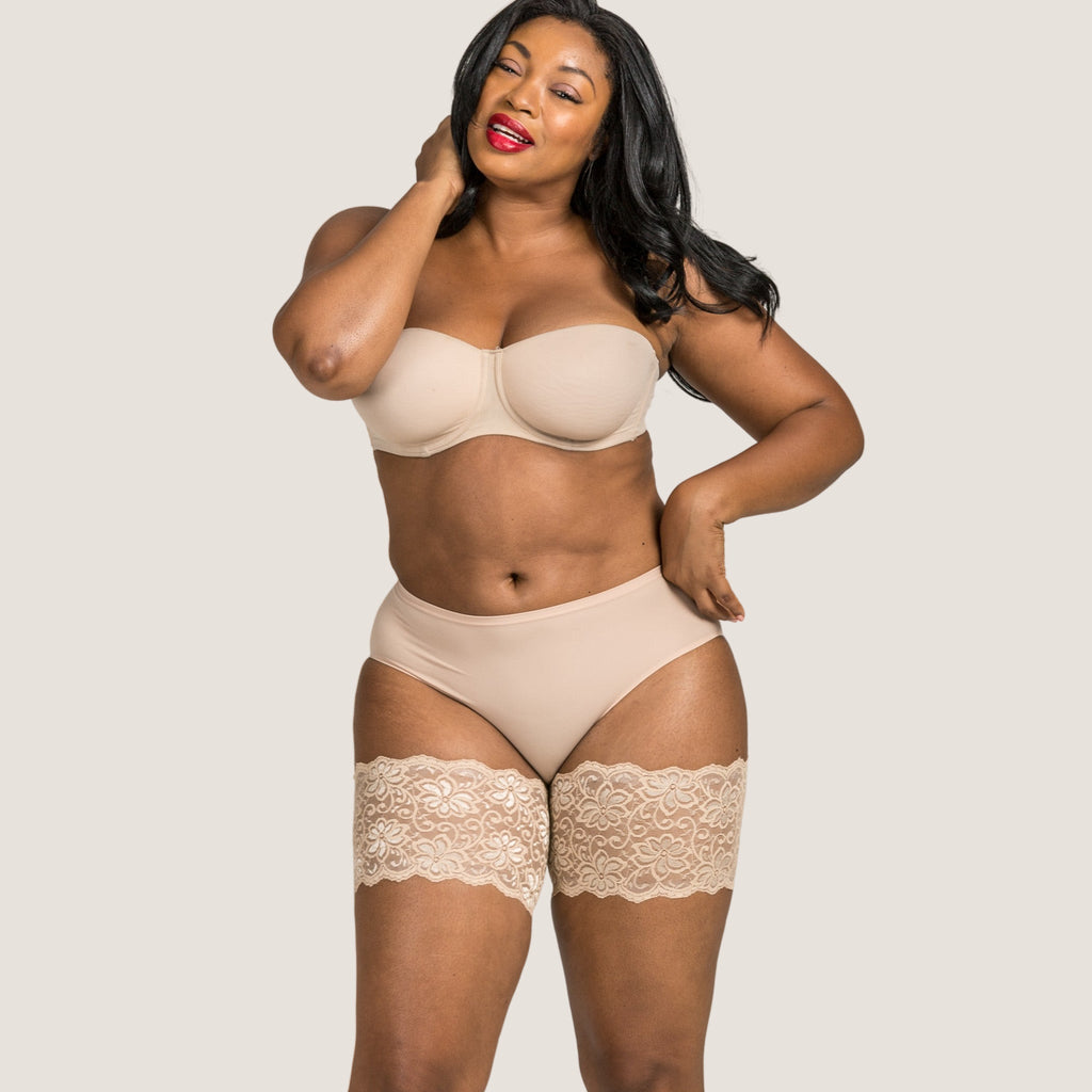 Anti-Chafing Thigh Bands | Bandelettes® Dolce Lace Beige-3