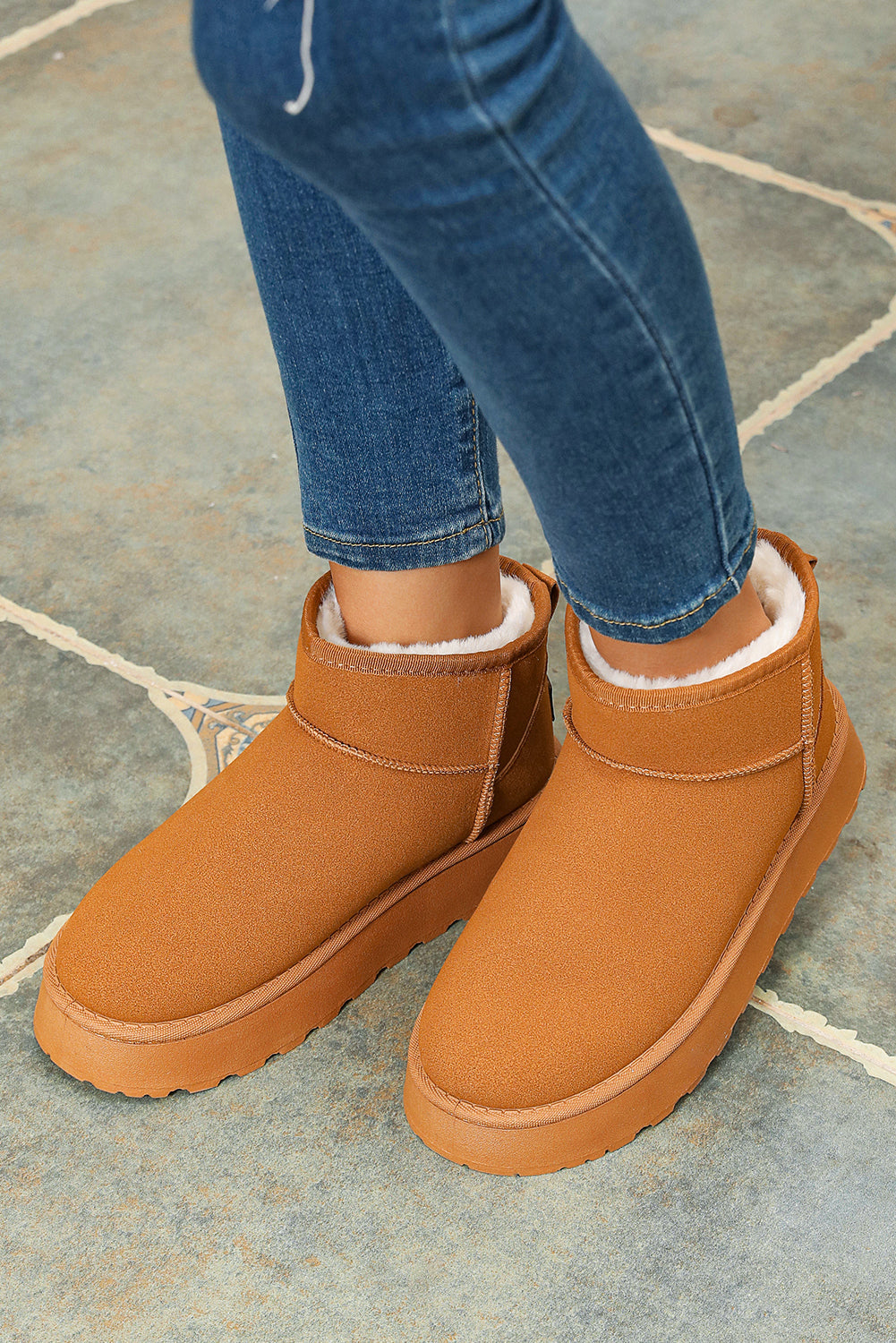 Anna Fur Lined Suede Ankle Snow Boots