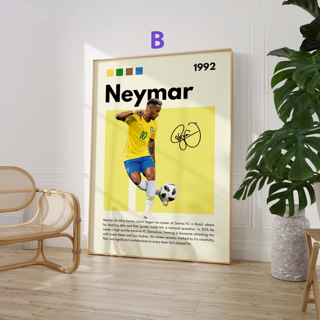Fußball Stars Poster · Mbappé Neymar Messi Hakimi Haaland Yamal · Sport Wanddeko · Print ohne Rahmen-3
