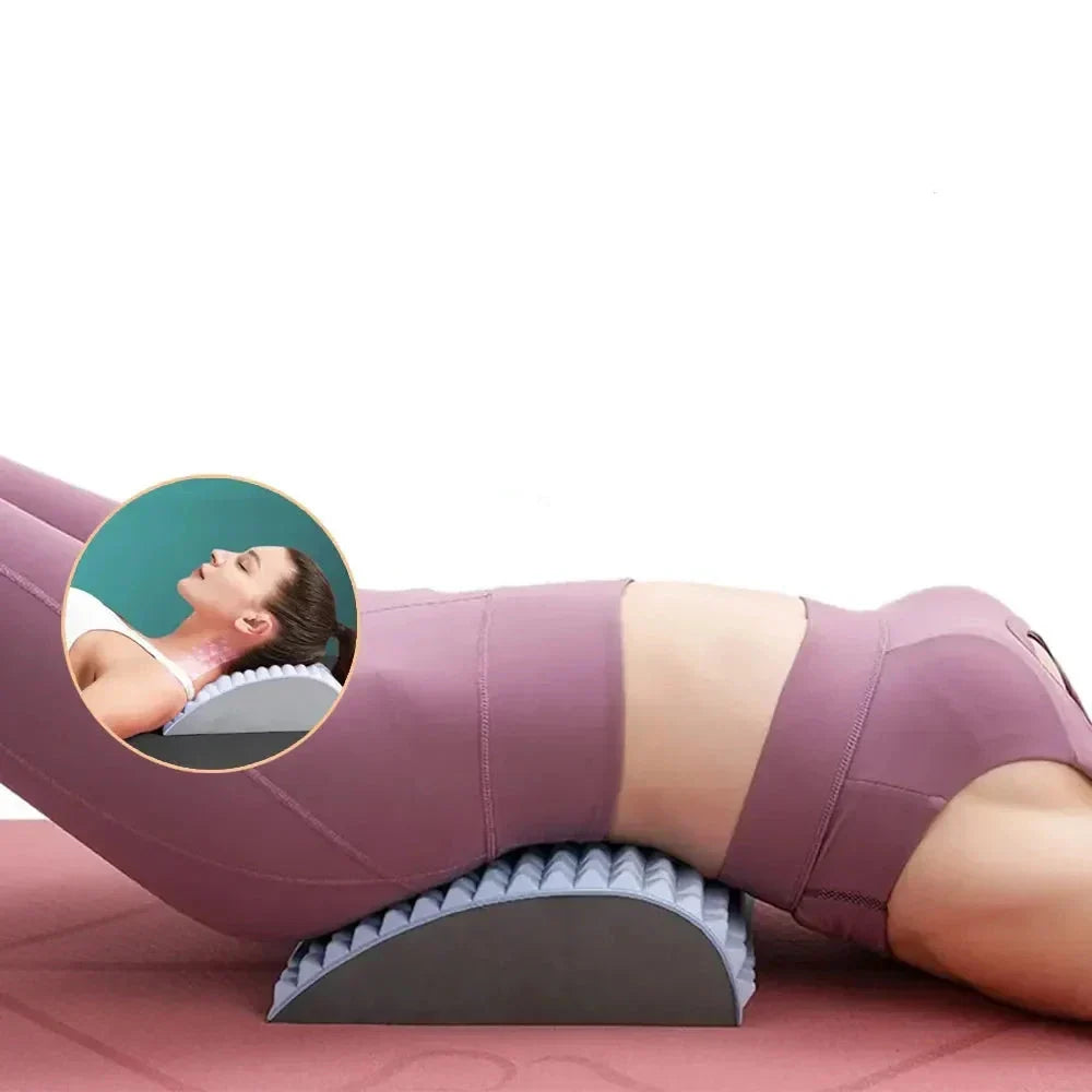Back Stretcher Pillow Lumbar Support for Pain Relief (Grey)-1