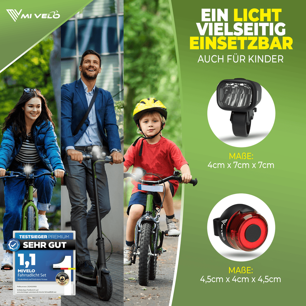 Mivelo Fahrradlampen Set SPARK PRO USB-1