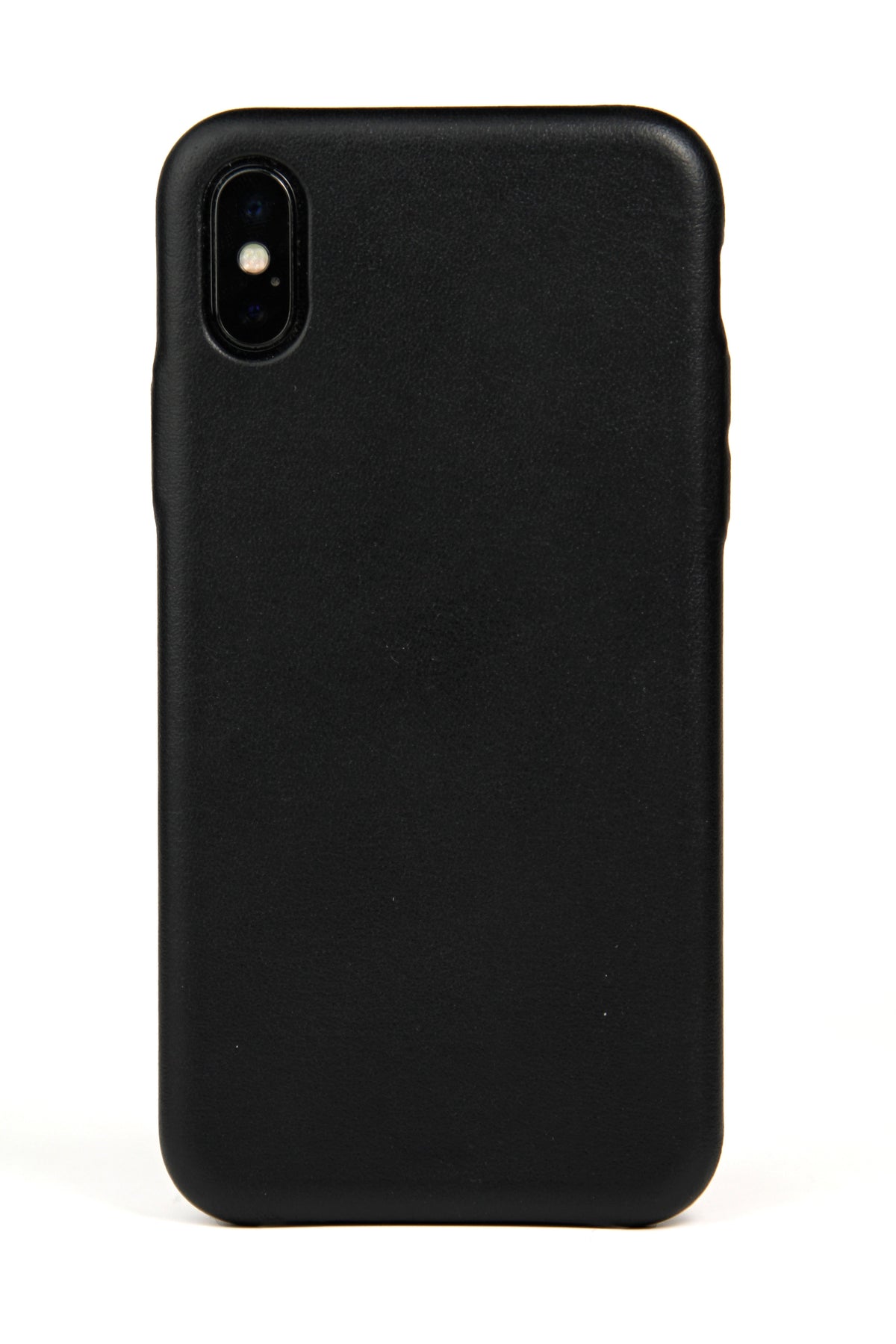 iPhone X Case, Black Leather-0