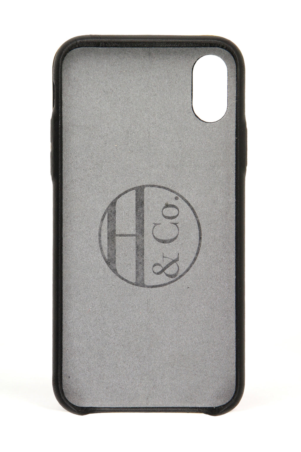 iPhone X Case, Black Leather-1