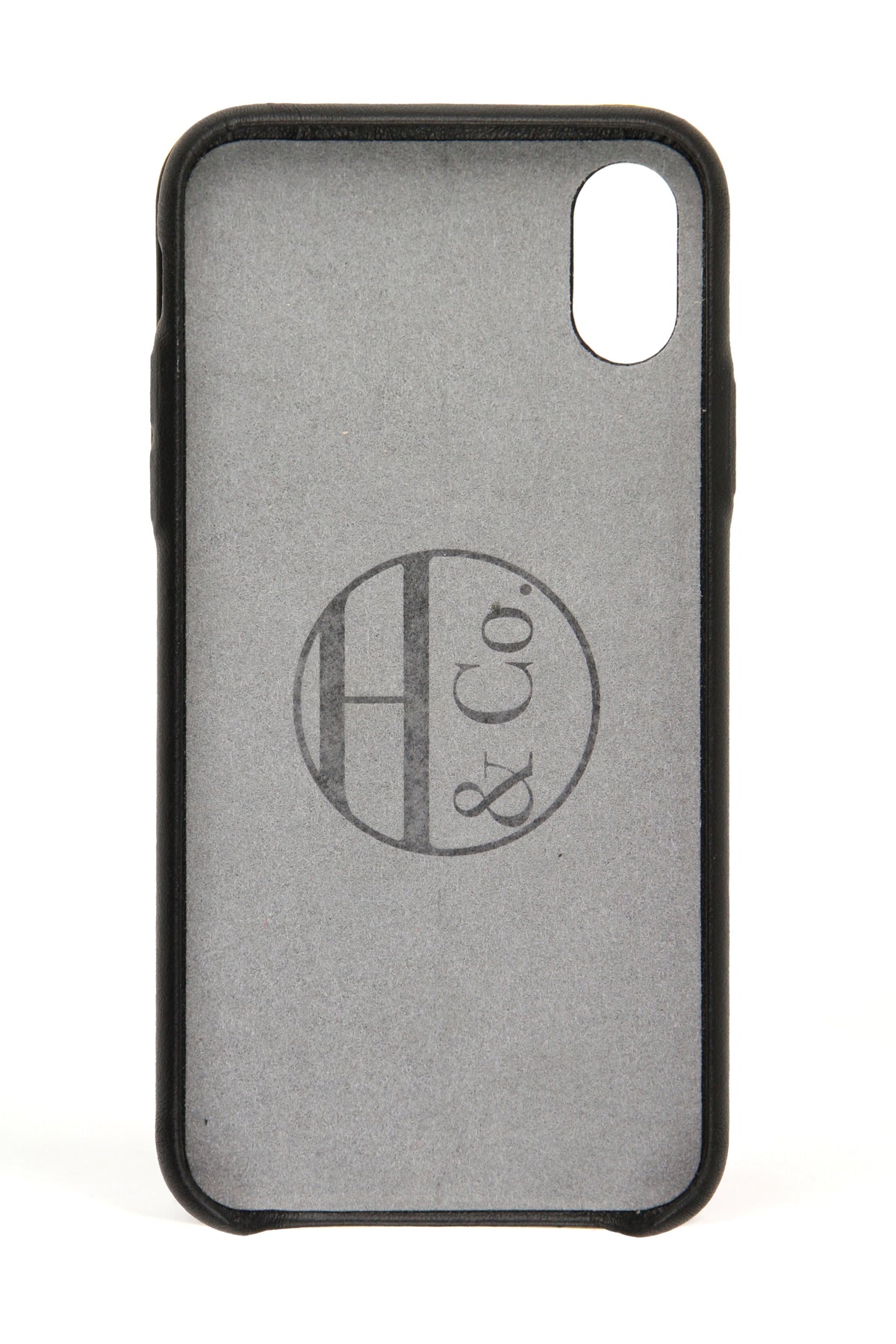 iPhone X Case, Black Leather-1