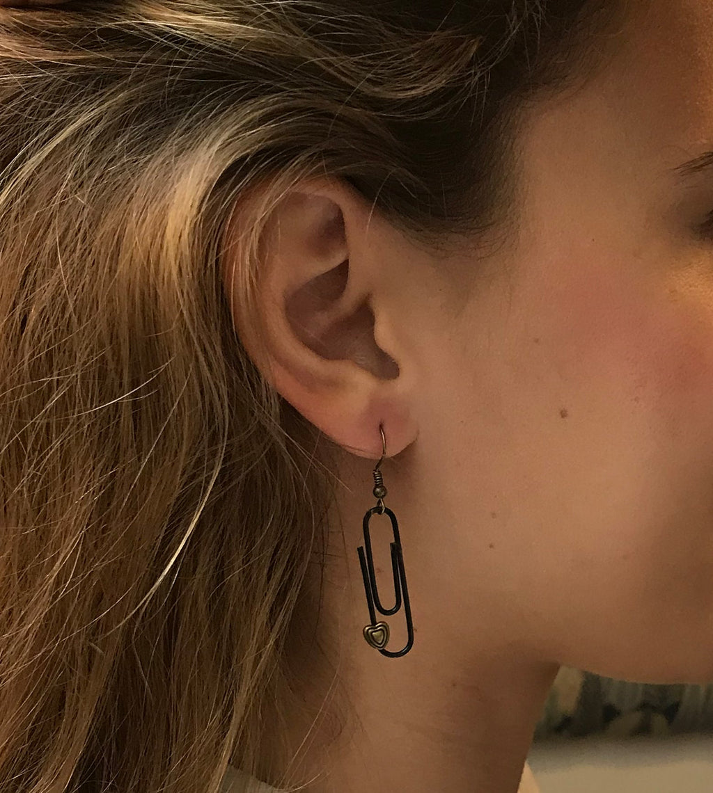 Black Personalised Paperclip Earrings | by lovedbynlanla-4