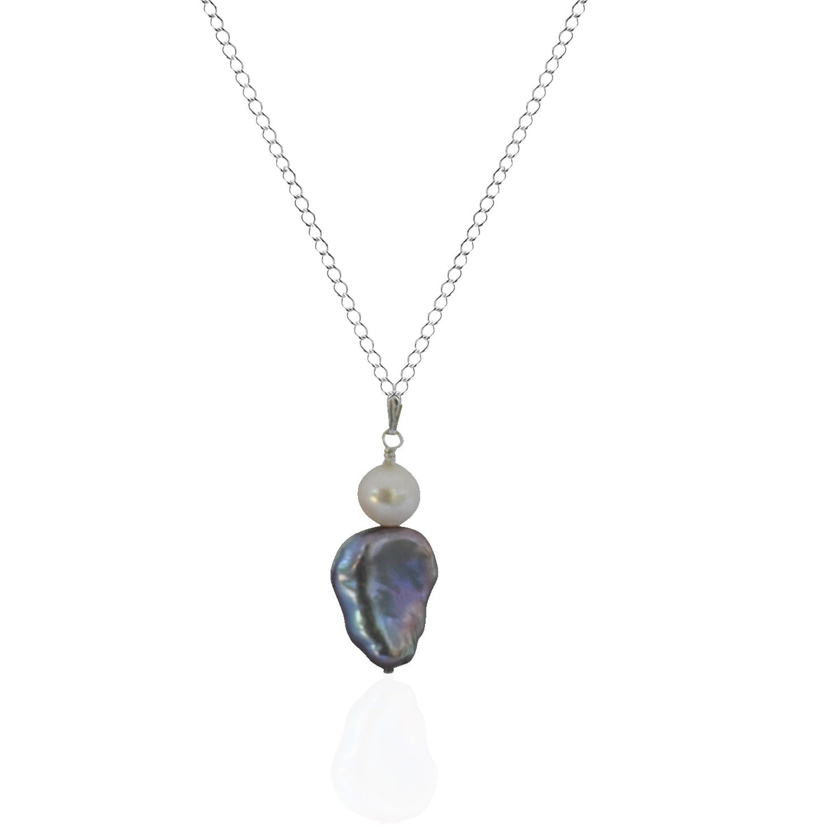 Silver Freshwater Pearl 925 Sterling Silver Necklace | by nlanlaVictory-0