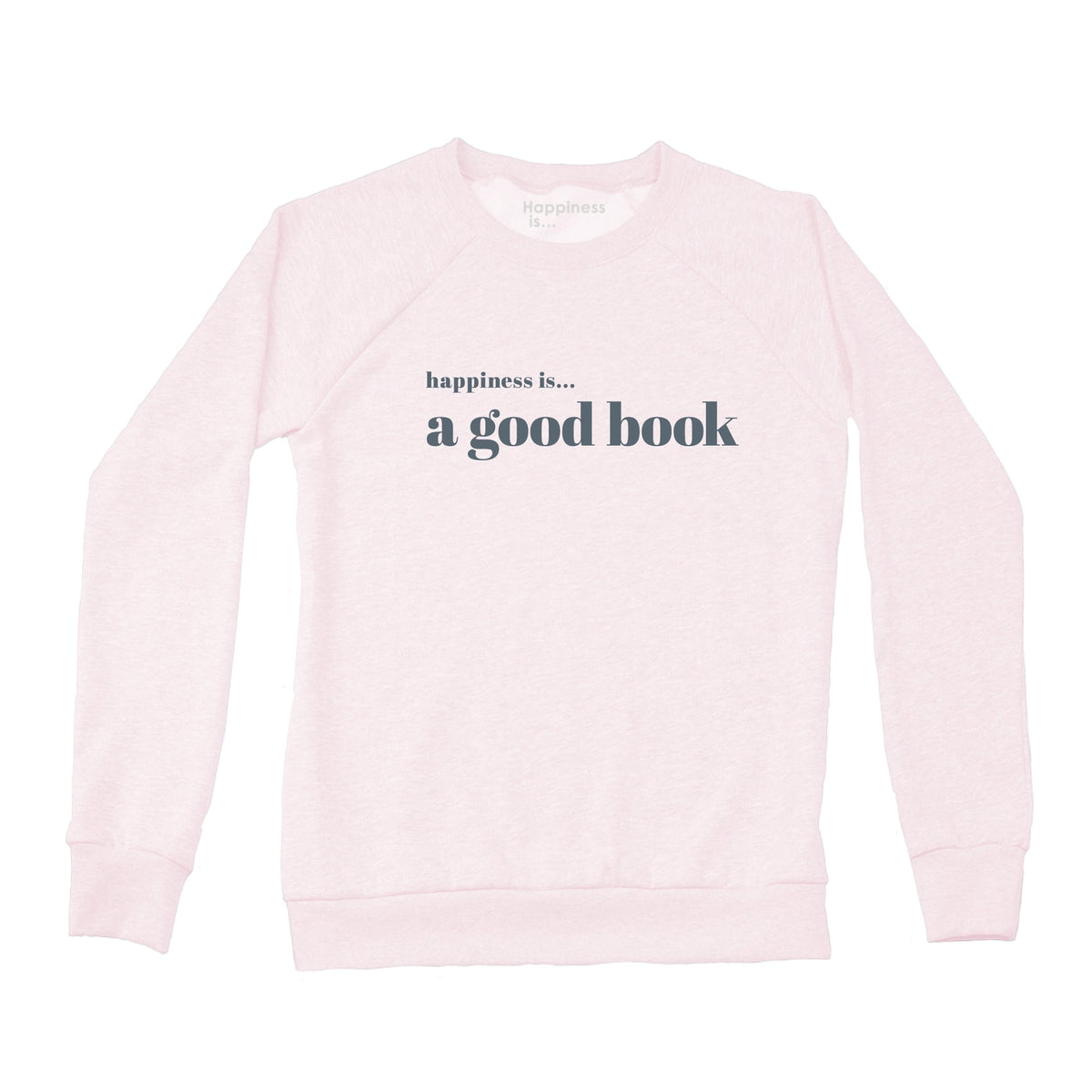 Women's Good Book Crew Sweatshirt, Ballet Pink with Grey