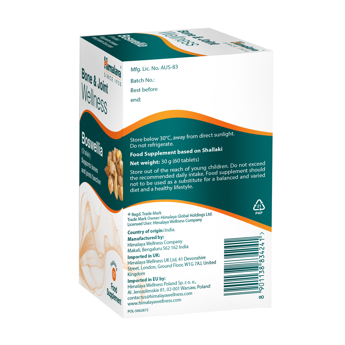 Himalaya Bone & Joint Wellness Boswellia - 60 Tablets-4