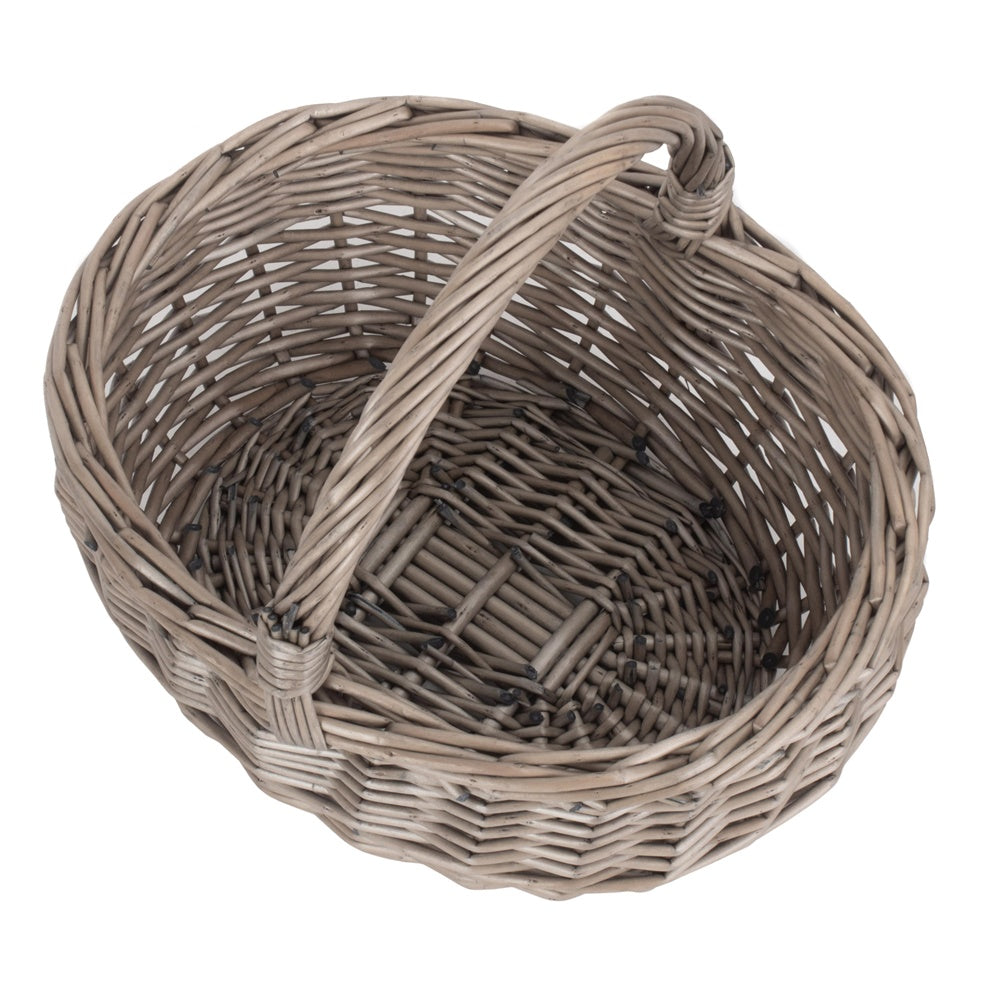 Unlined Antique Wash Wicker Bathroom Shopping Basket-4