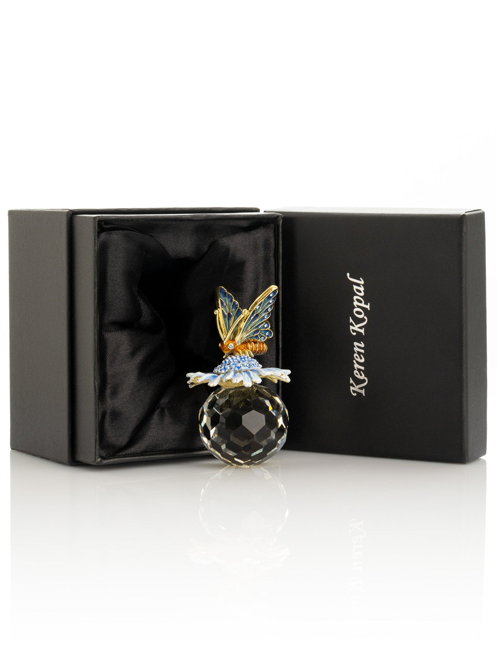 Butterfly sitting on Flower and Crystal-3