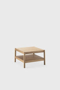 Light wooden Citizen Side Table with a smooth rectangular design and a bottom shelf for storage, showcasing natural wood texture.