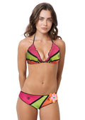 Loco Boutique Color Blocking Ruffle Sliding Triangle