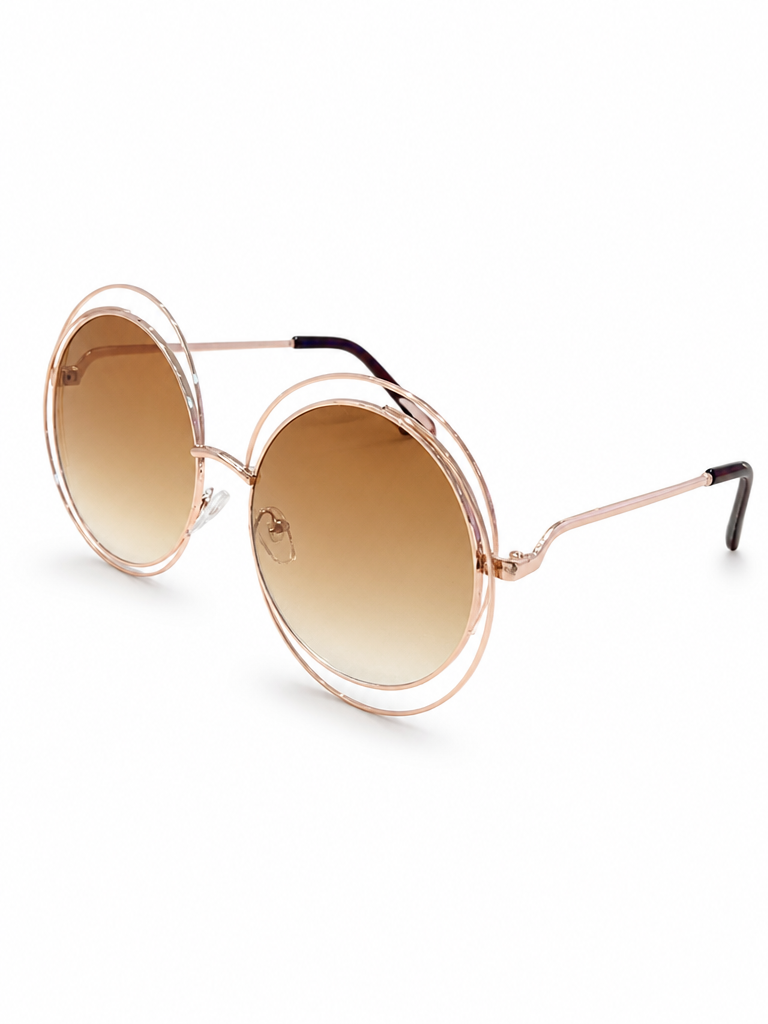 Radiant Golden Oversized Sunglasses-4