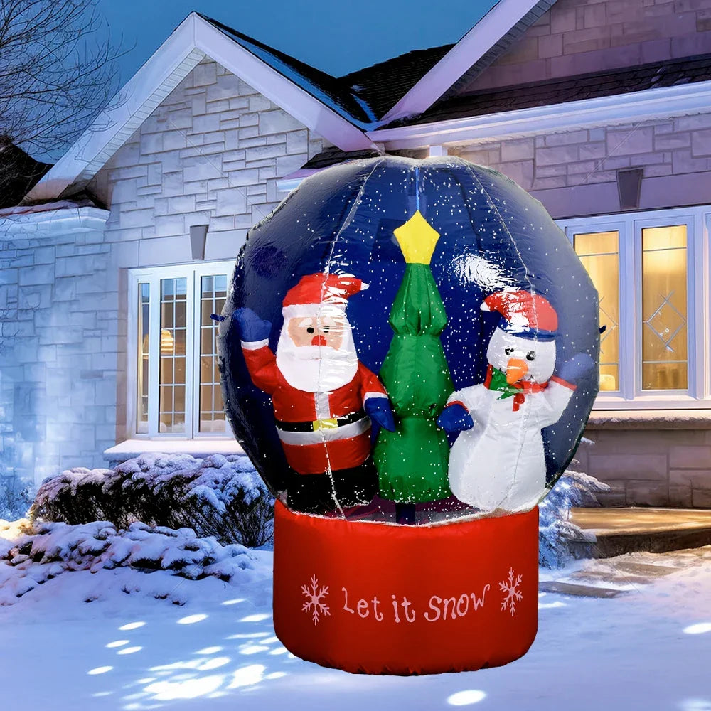 Christmas Inflatable Snow Globe with LED Lights-1