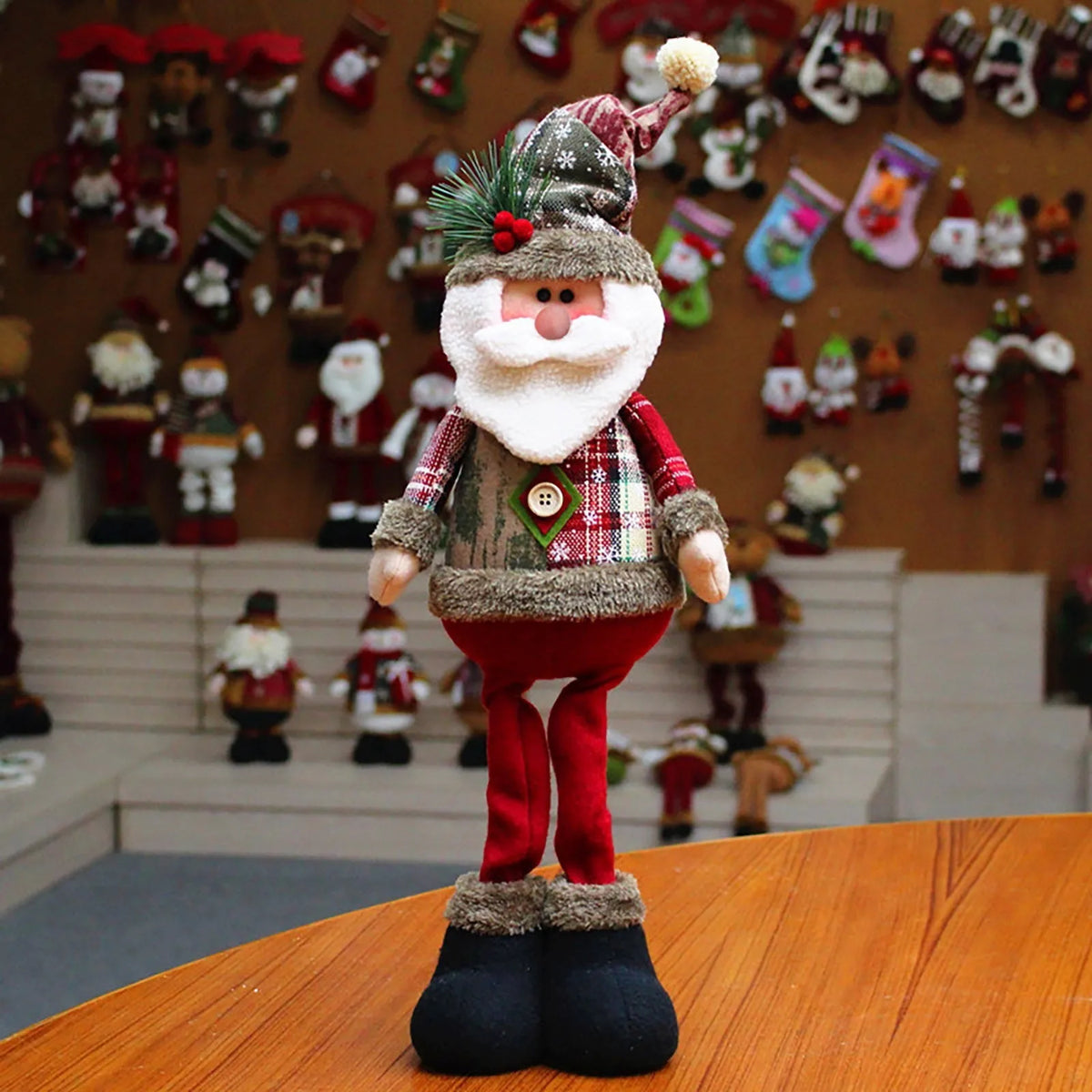 Christmas Santa Leg Table Mantel Decoration Set-2