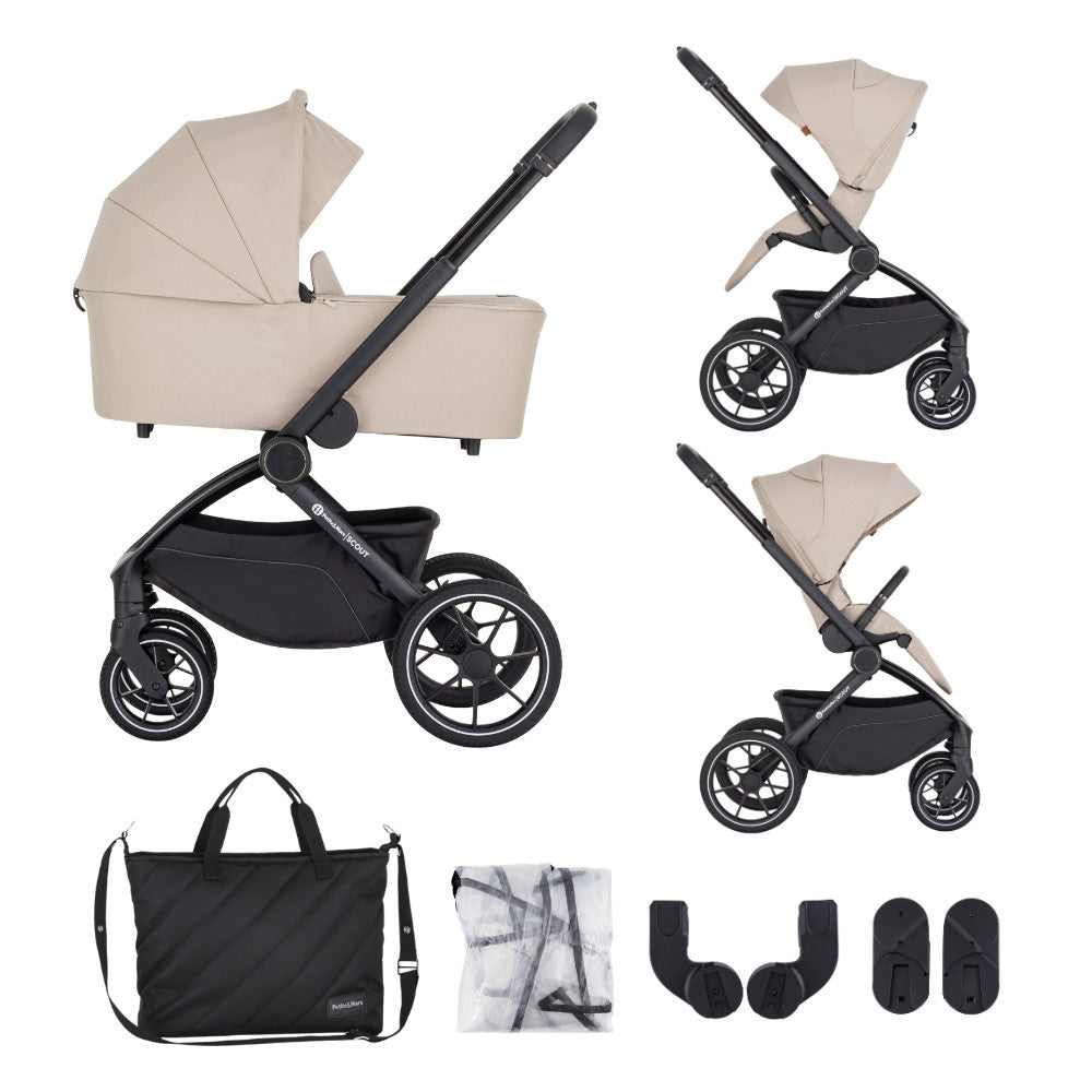 Petite&Mars Kombinált babakocsi SCOUT 2in1 - Soft Mousse