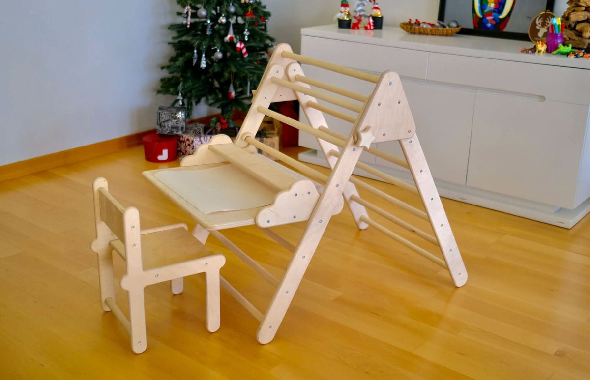 Montessori Climbing Triangle with Table and Chair