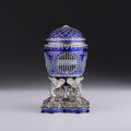 Blue Russian Egg with Man Riding Horse Surprise Inside-0