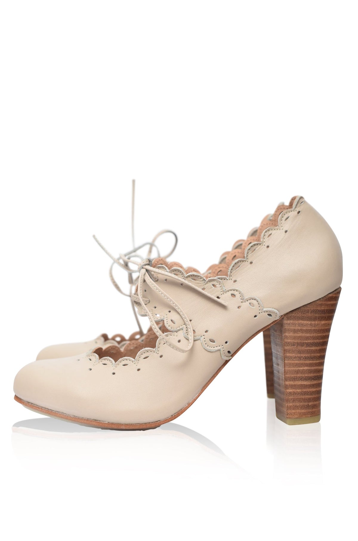 Paradise Bird Scalloped Leather Heels-6