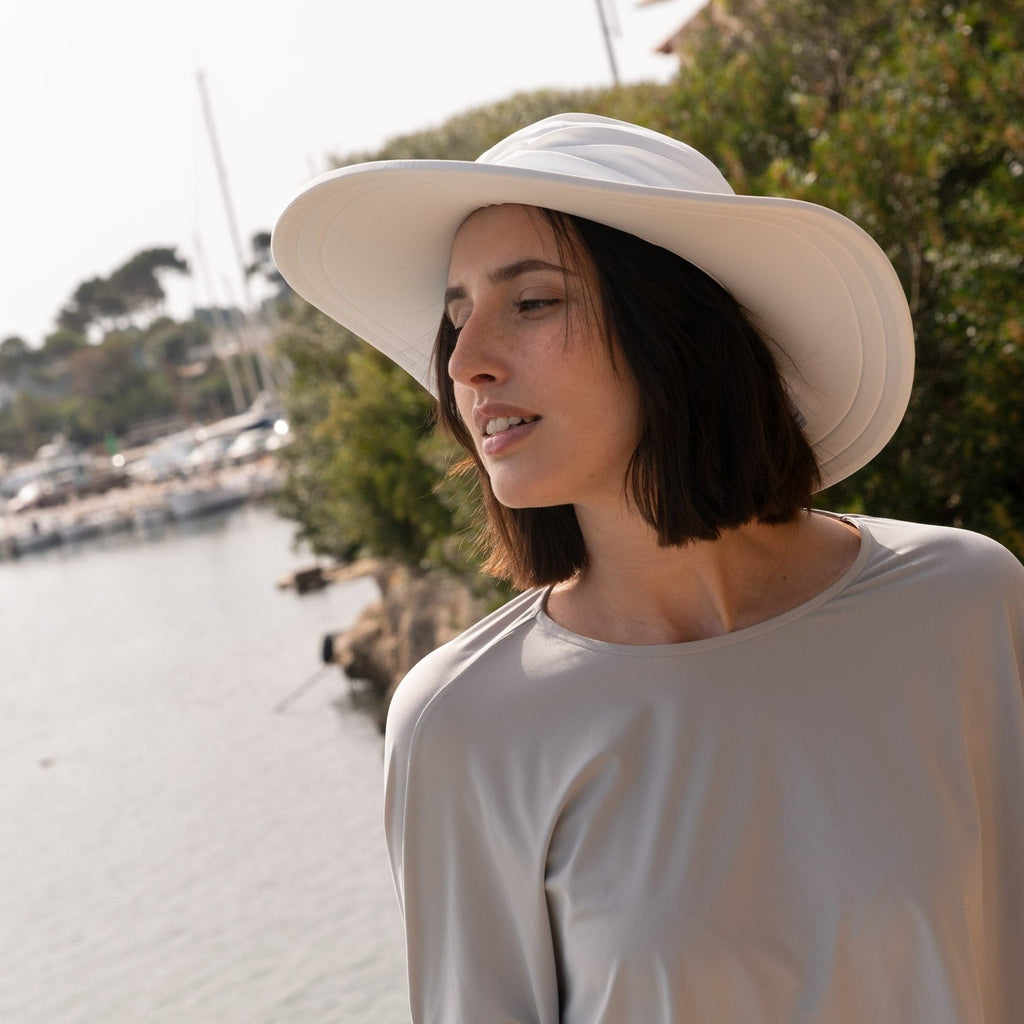 Bahamas UV Sun Hat | Wide-Brim Sun Protection UPF50 Hat - White