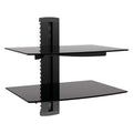 MegaMounts Tempered Glass Double Shelf Single Stud Wall Mount-0