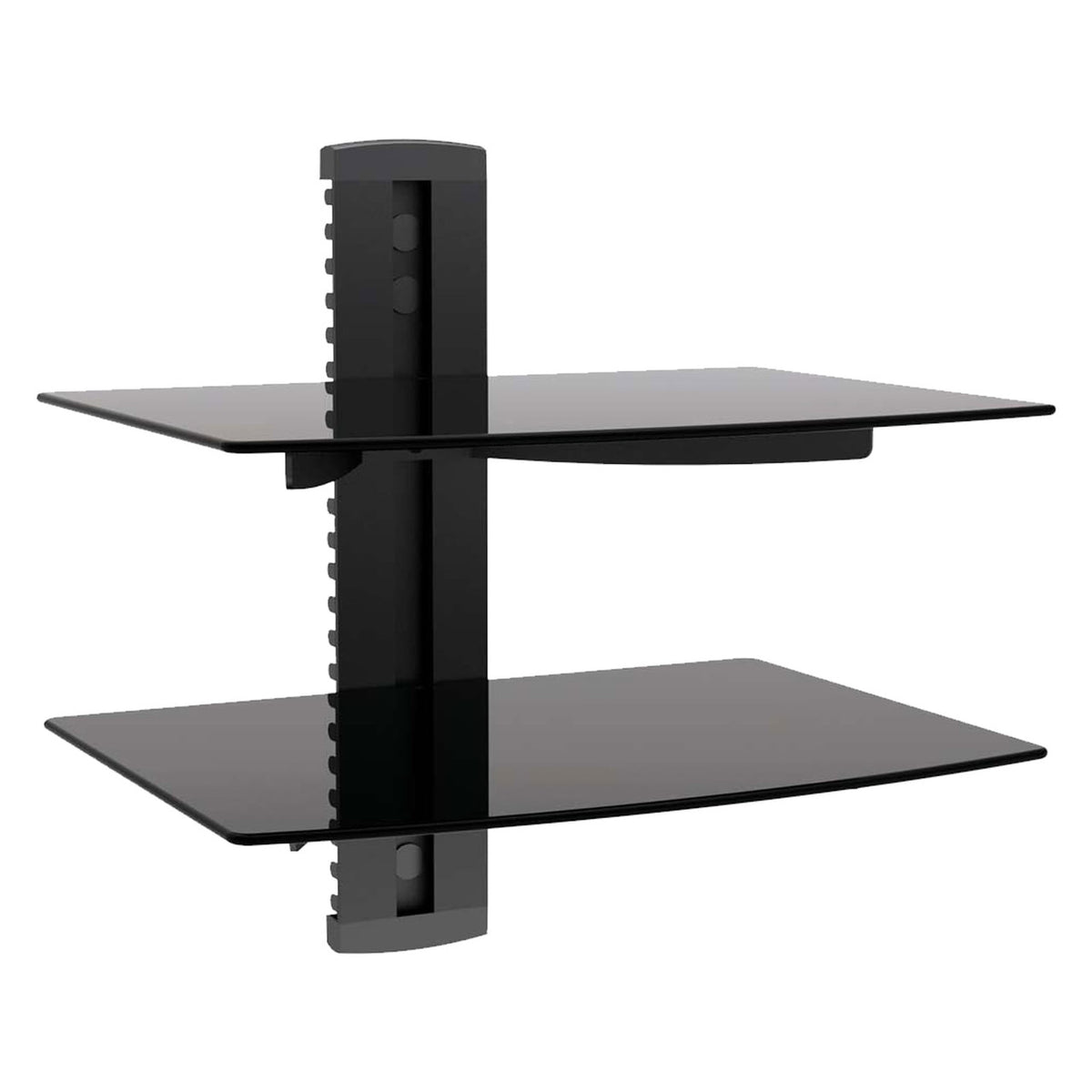 MegaMounts Tempered Glass Double Shelf Single Stud Wall Mount-0
