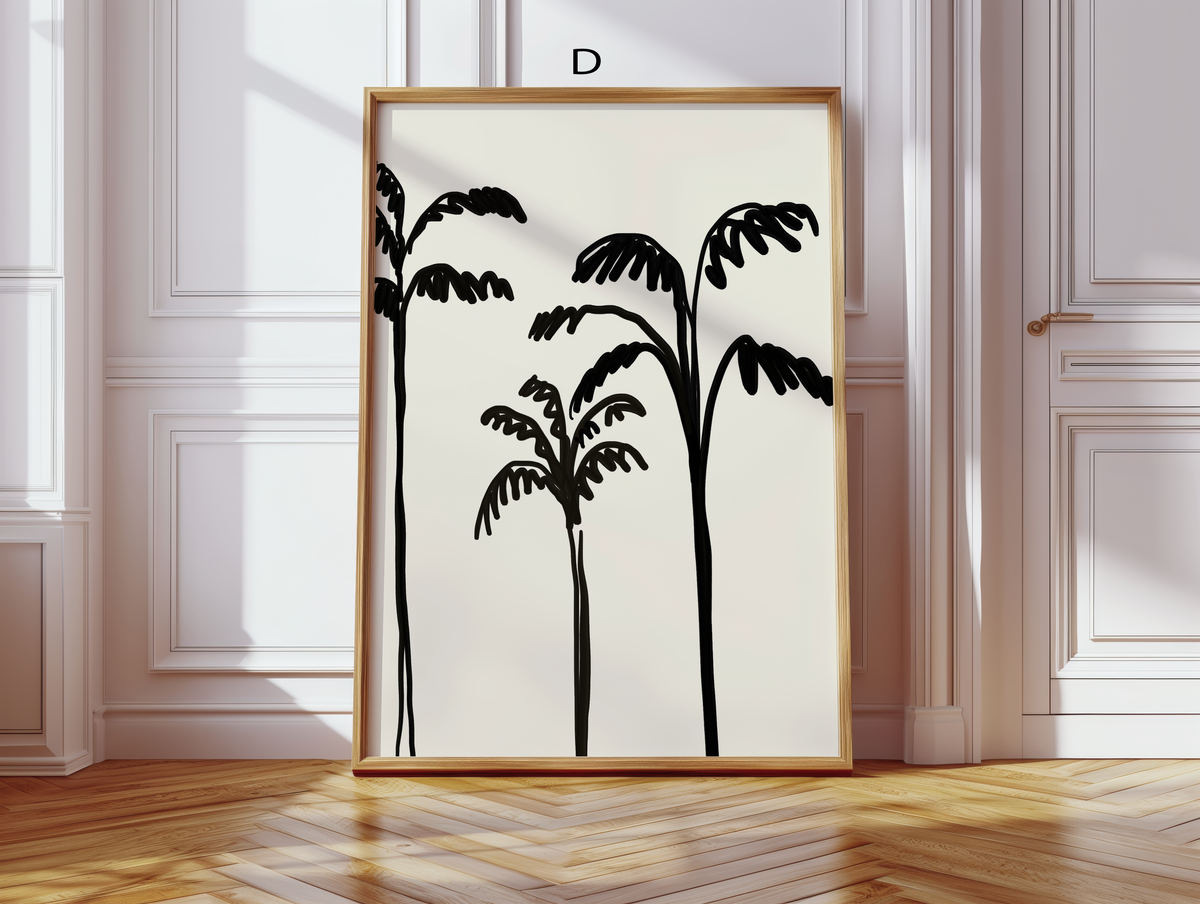 Abstrakte Kunst Poster · Geschenkidee · Mid-Century Modern Figuren, Palmen, Formen & Linien Illustrationen · Dekoprint ohne Rahmen-5