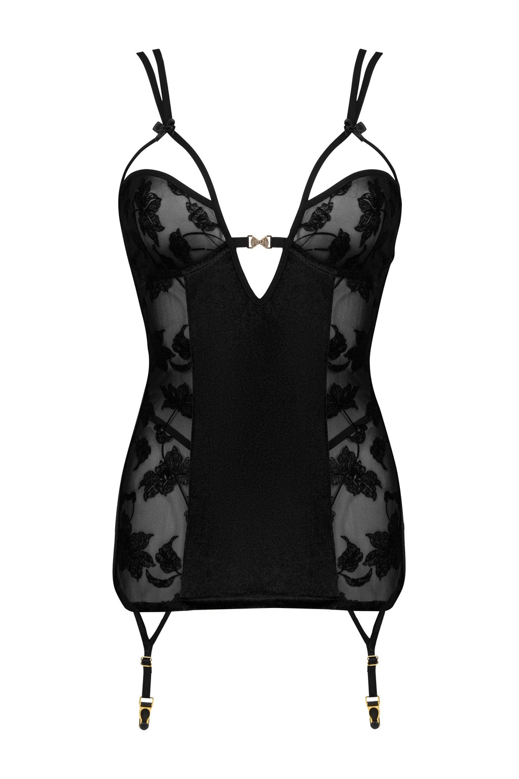 Beauty Night Xiomara Delicate Lace & Velvet Chemise-3