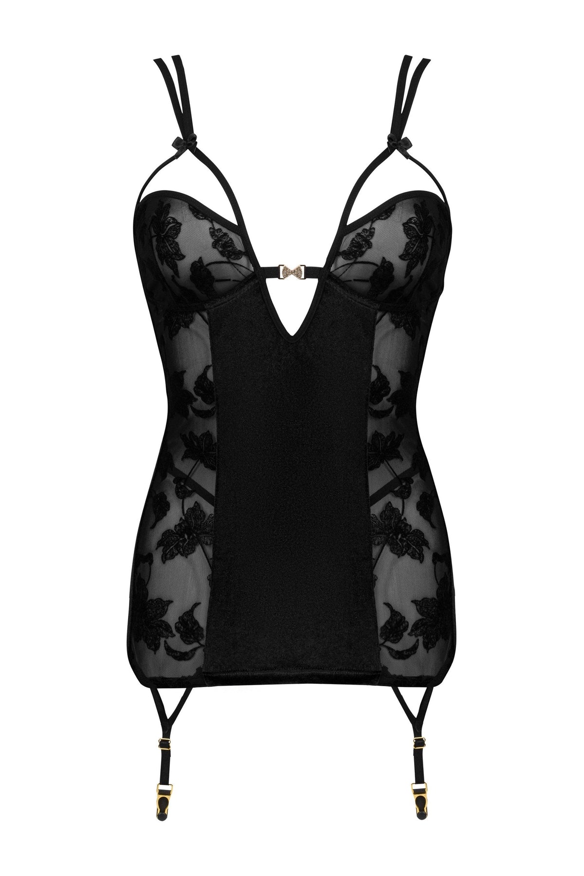 Beauty Night Xiomara Delicate Lace & Velvet Chemise-3