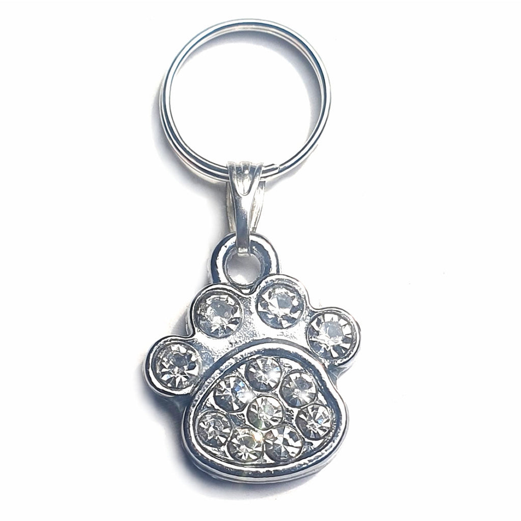Diamante Paw Cat Collar Charm-0