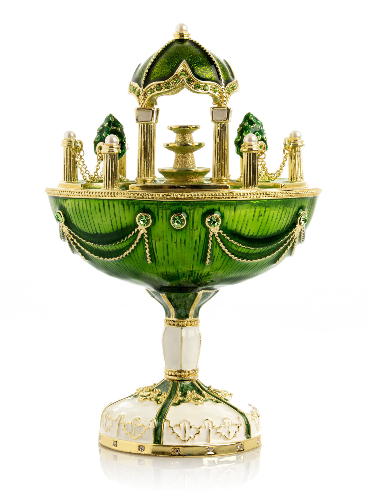 Garden Pavilion Design Cupola Fountain Green Egg Limited Edition of 250 Trinket Box-0