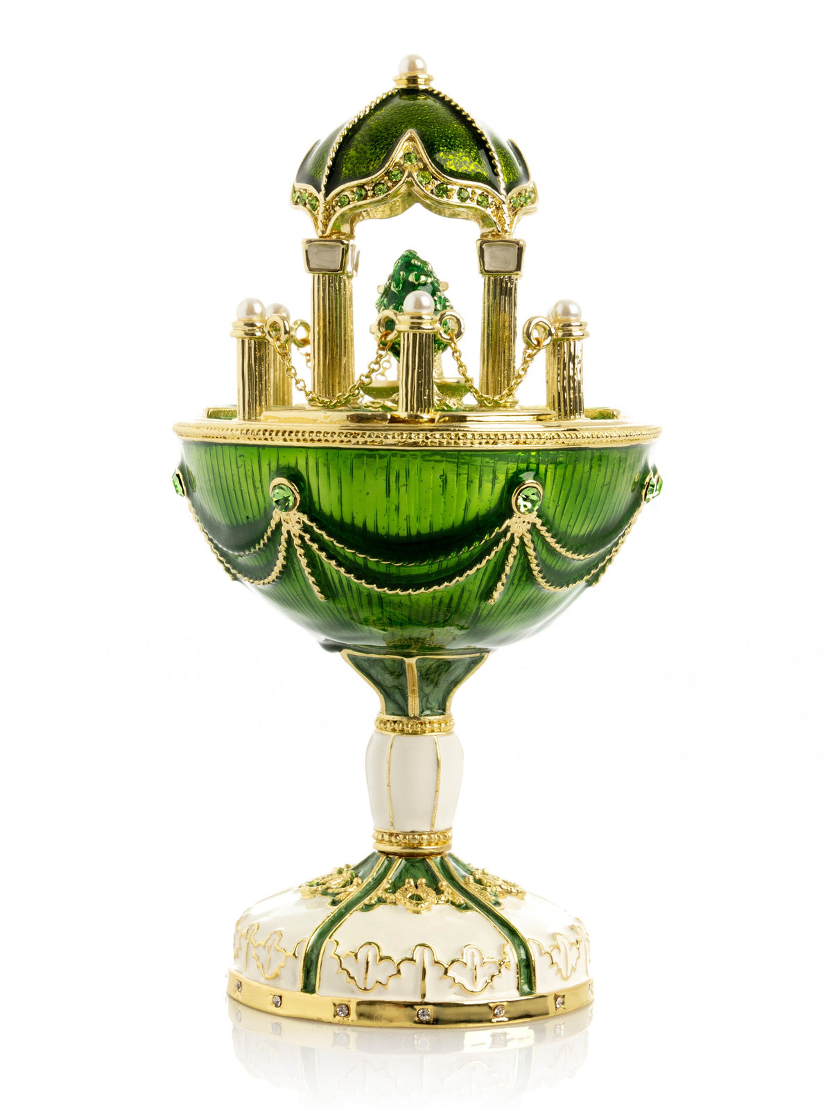 Garden Pavilion Design Cupola Fountain Green Egg Limited Edition of 250 Trinket Box-4