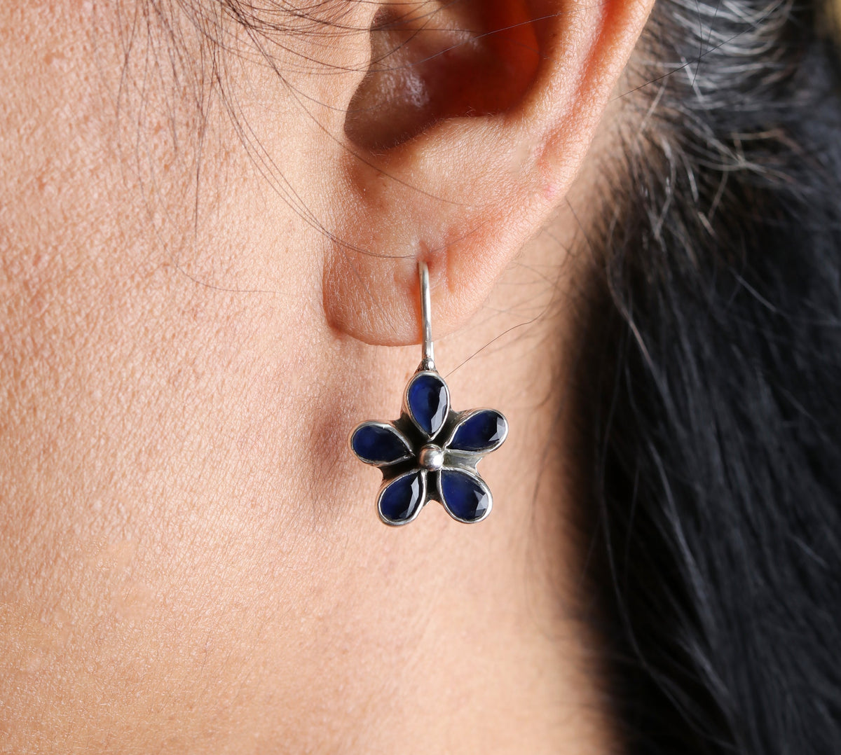 Hydro Blue Sapphire Hook Earrings-4