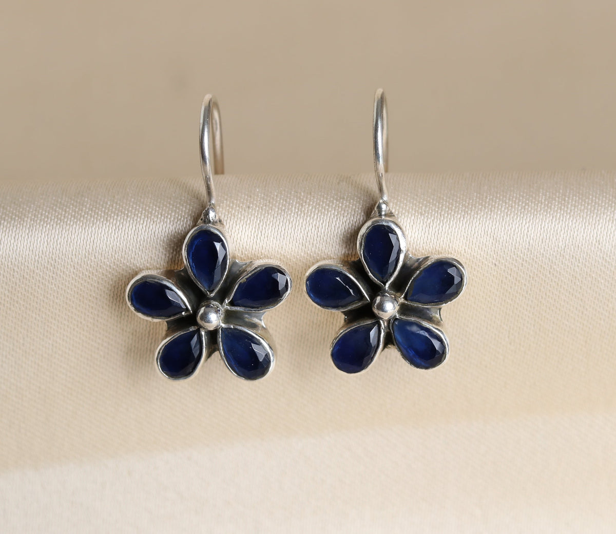Hydro Blue Sapphire Hook Earrings-3
