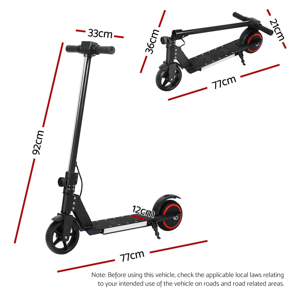 Electric Scooter 130W 16KM/H LED Light Folding Portable Riding Commuter Black-1