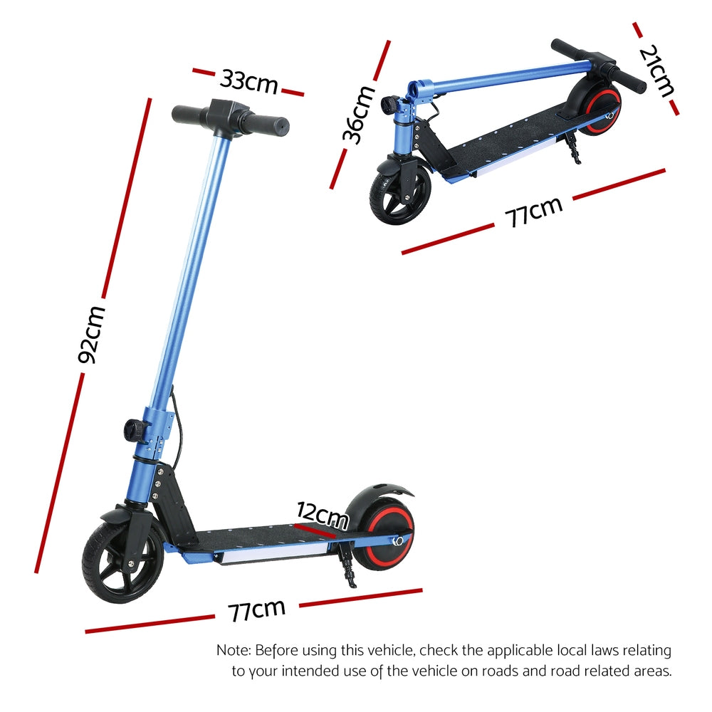 Electric Scooter 130W 16KM/H LED Light Folding Portable Riding Commuter Blue-1