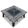 Grillz Fire Pit BBQ Grill Ice Bucket 4-In-1 Table-0