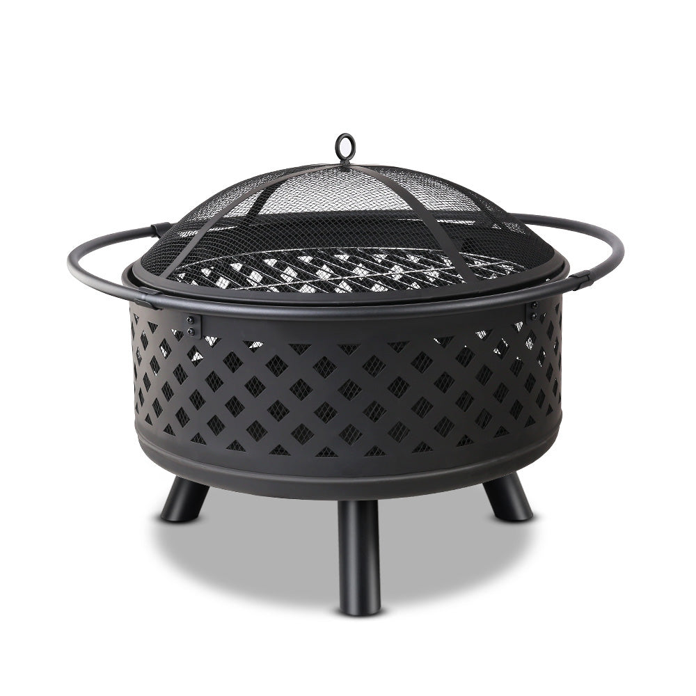 Grillz Fire Pit BBQ Grill 76cm-0