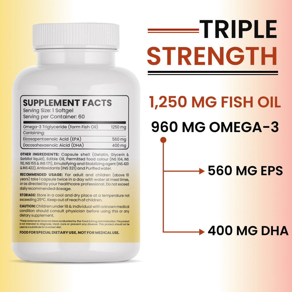 Omega 3 Fish Oil Tablets - High Potency - 60 Pcs pack-4