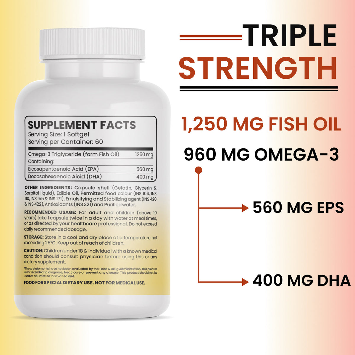 Omega 3 Fish Oil Tablets - High Potency - 60 Pcs pack-4