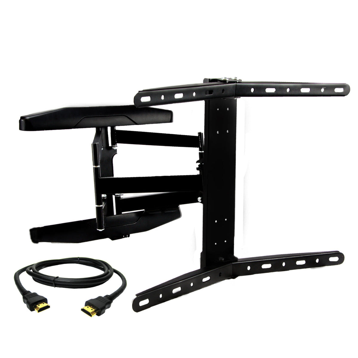 MegaMounts Full Motion Wall Mount for 32-70 Inch Curved Displays with HDMI Cable-0