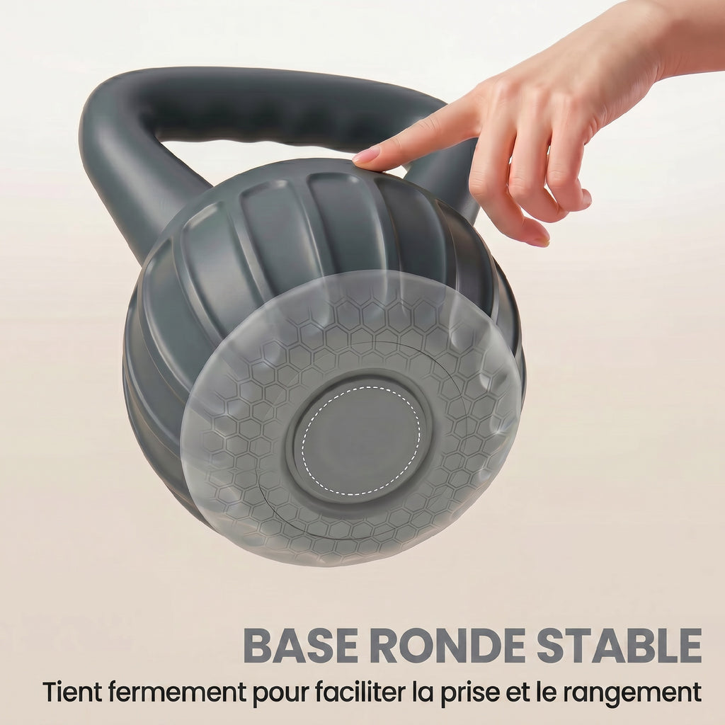 Kettlebell 10 kg, Haltère avec Poignée Antidérapante, Haltère à Boule, Musculation, Entraînement, pour Gym, Gris
