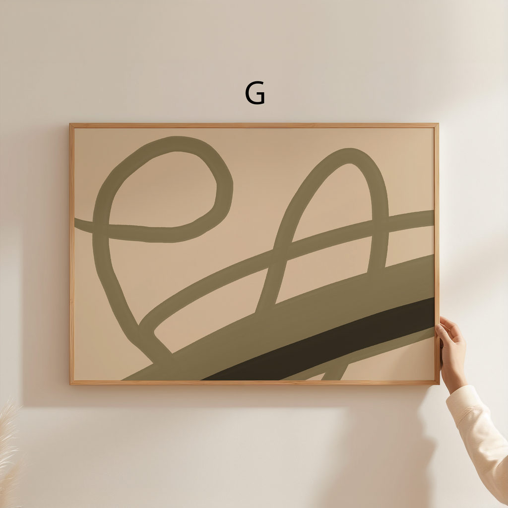 Abstrakte Kunst Poster · Geschenkidee · Mid-Century Modern Figuren, Palmen, Formen & Linien Illustrationen · Dekoprint ohne Rahmen-8
