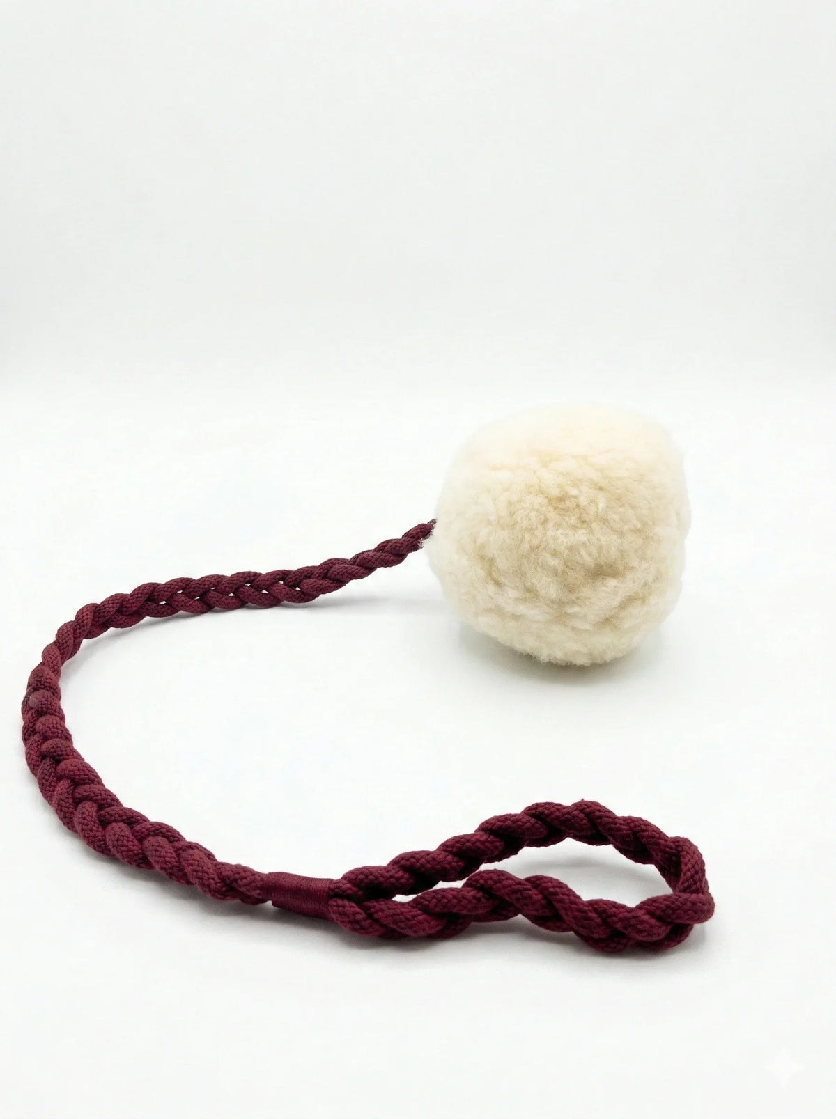 Wool Pom Tug Toy - White-0
