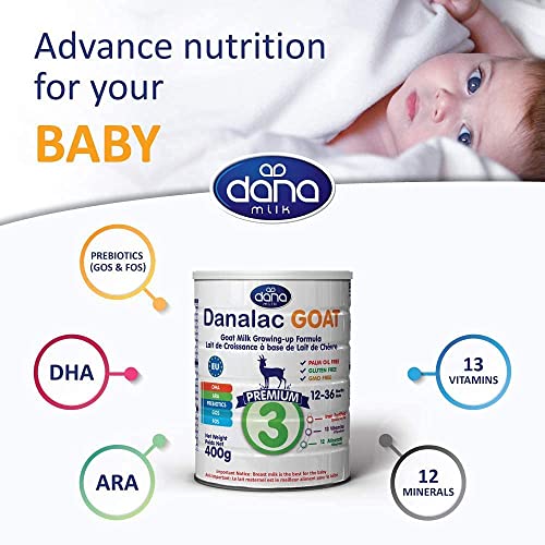 Danalac Goat Milk Growing Up Formula 400 gram Stage 3 (Pack of 1)-4