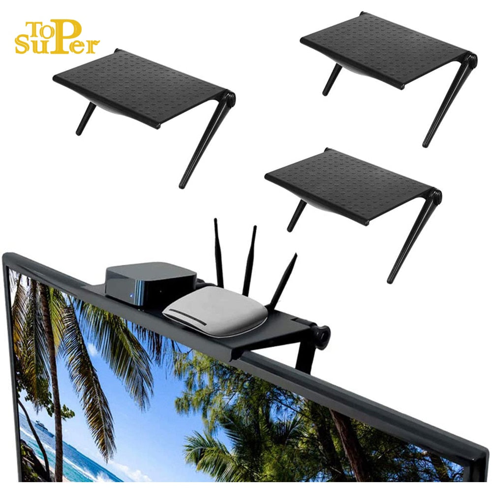 Rack TV Monitor Organizer Screen Top Storage Shelf Holder Practical Home Storage Computer Office Multi-functional Organizer-1