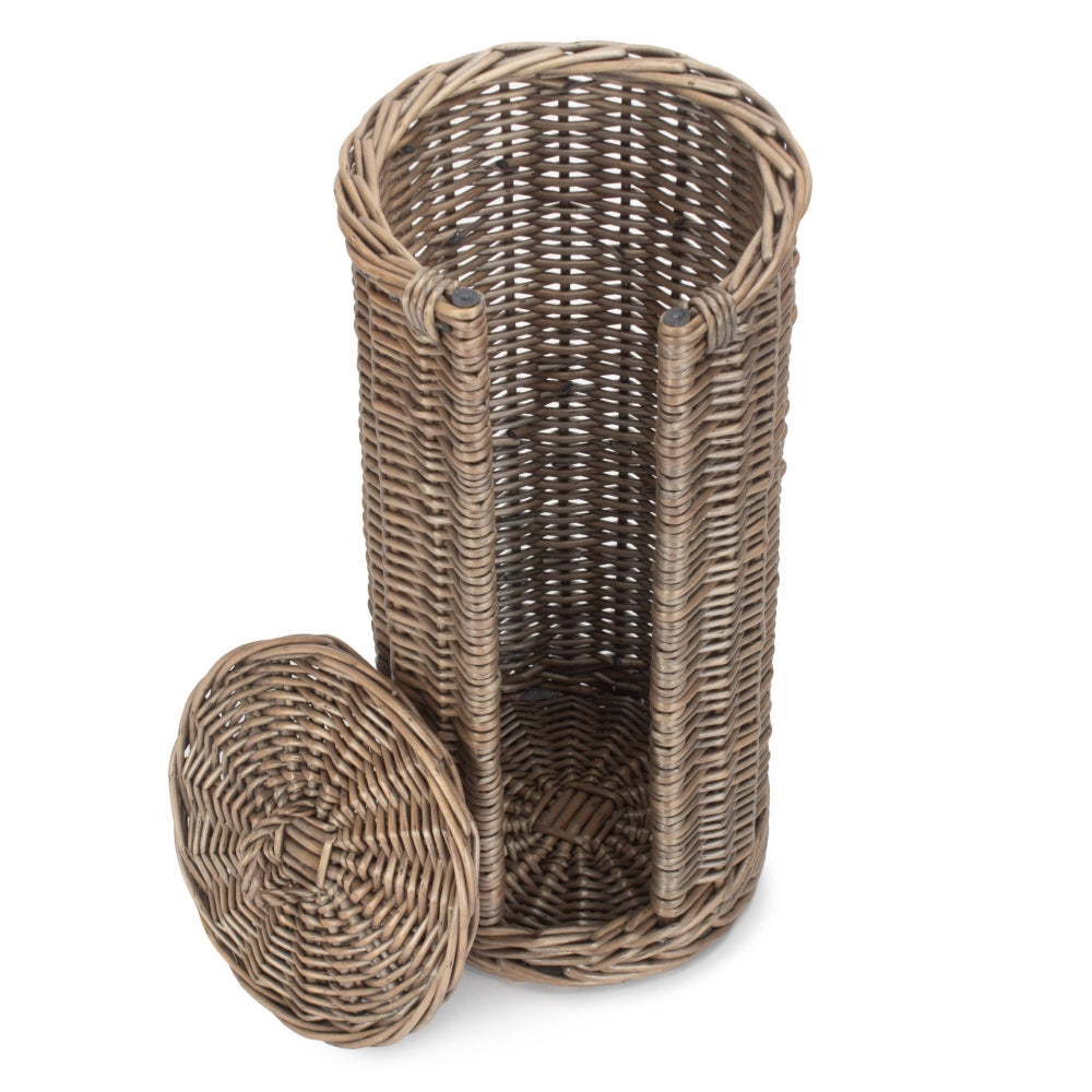 Open Round Rattan 3 Toilet Roll Holder-4