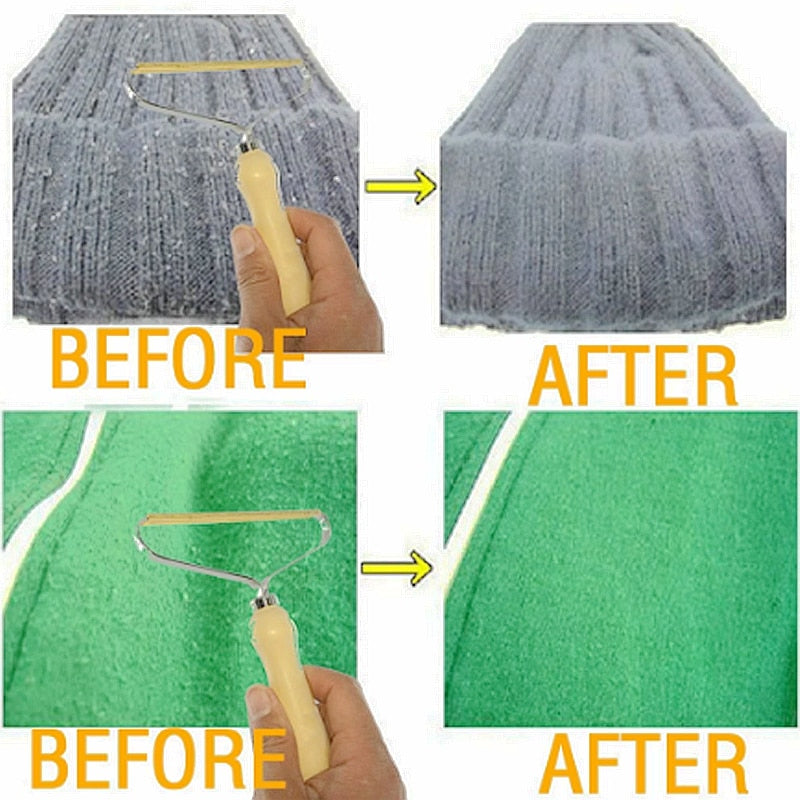 Portable Manual Hair Removal Agent Carpet Wool Coat Clothes Shaver Brush Tool Depilatory Ball Knitting Plush Double-Sided Razor-3