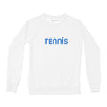 Women's Tennis Crew Sweatshirt, White with Blue