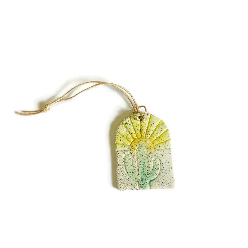 Sunrise & Cactus Ornament Handmade-0